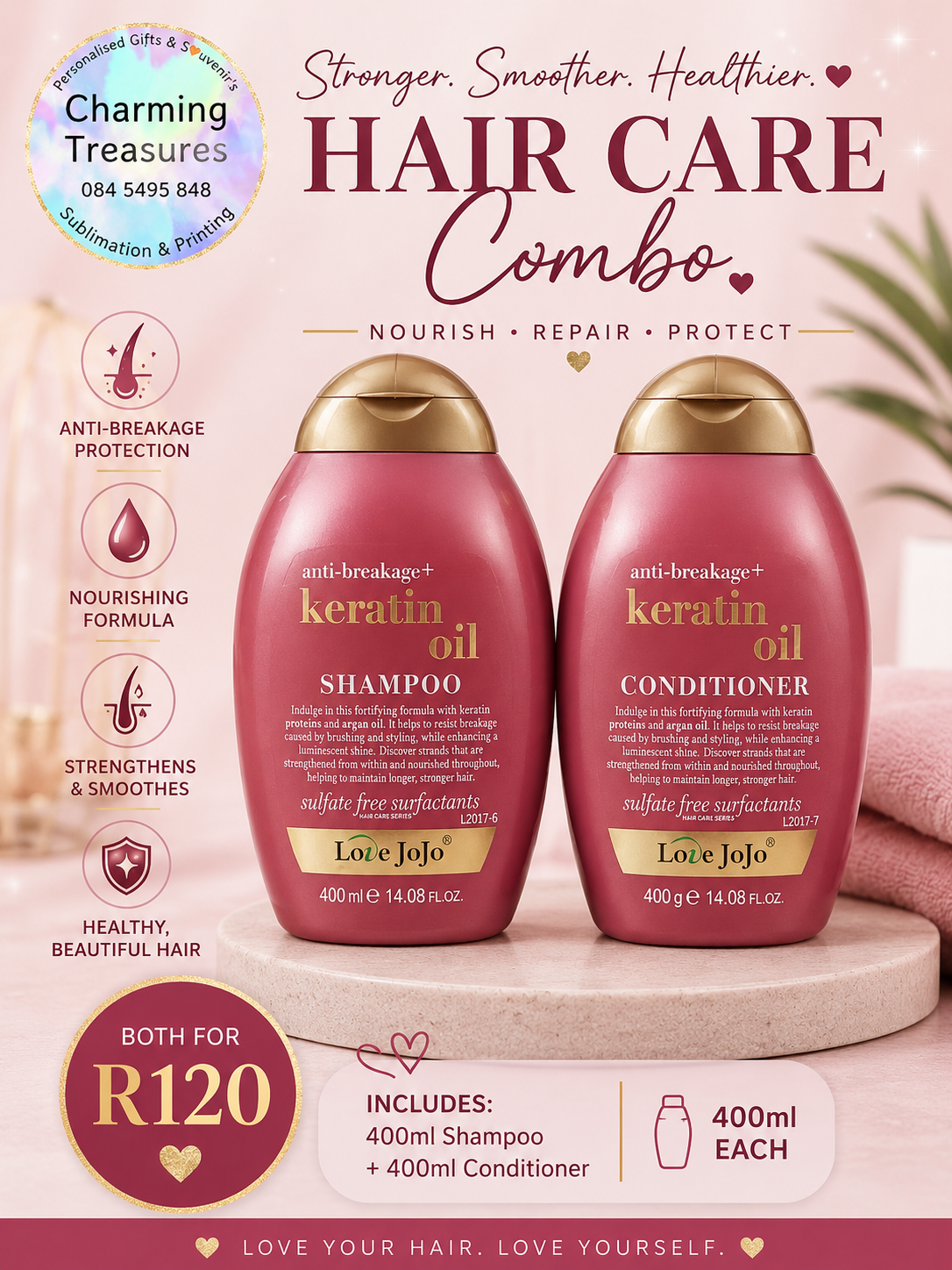 Love JoJo Hair Care Combo – 400ml Shampoo & 400ml Conditioner