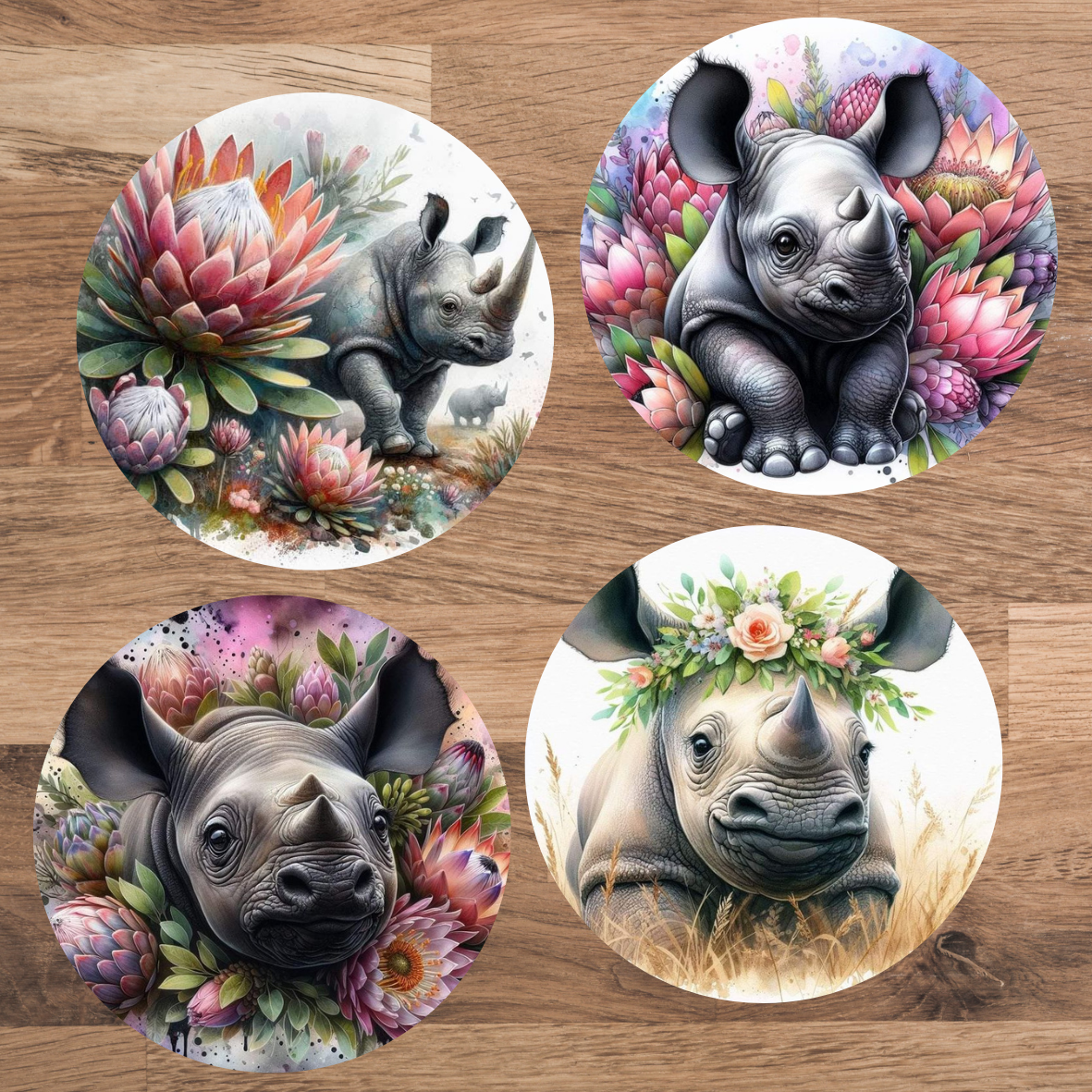 Glossy MDF wood Round Coasters (each) (Buy 4 get 10% off)