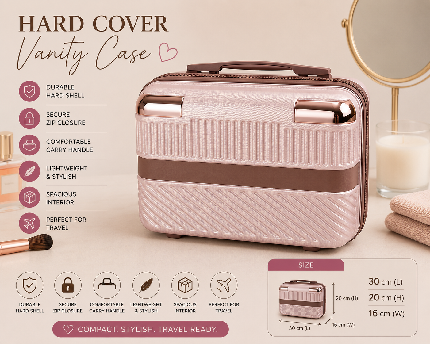 Hard Cover Vanity Case