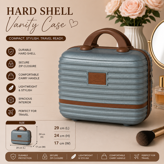 Hard Cover Vanity Bag – Stylish, Durable; Travel Ready