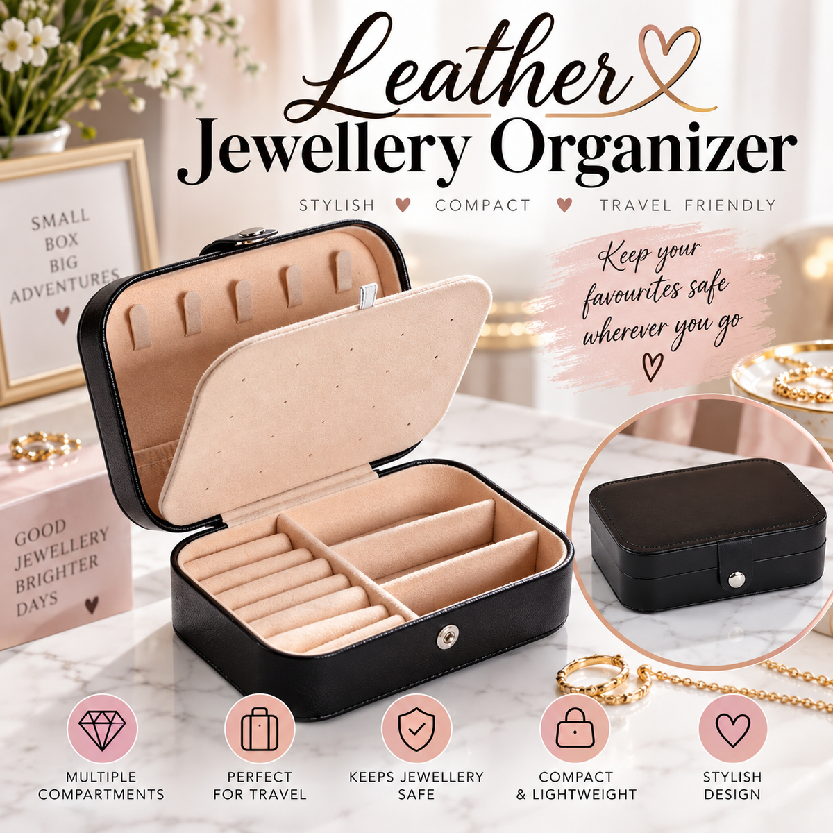 Leather Jewellery Organizer