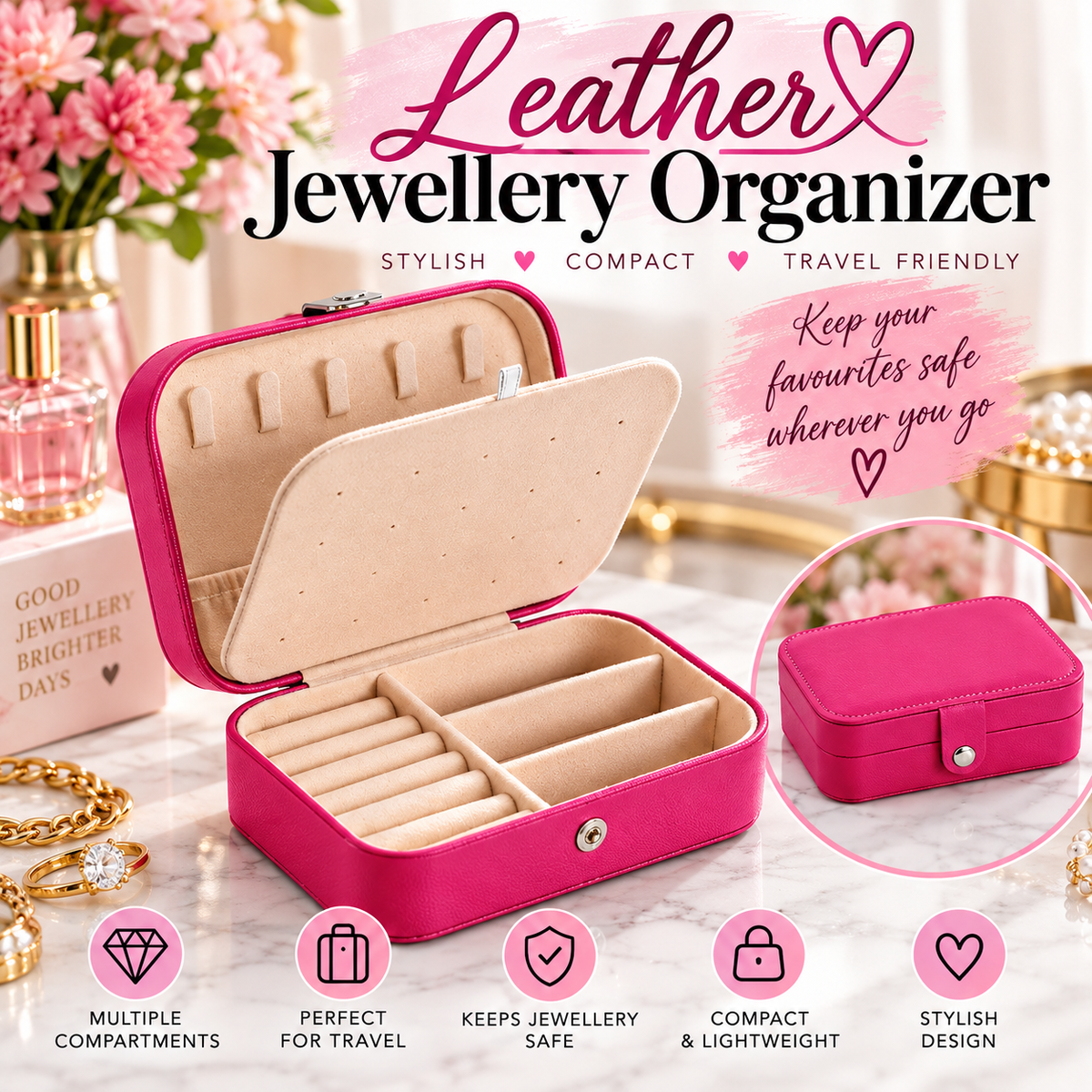 Leather Jewellery Organizer