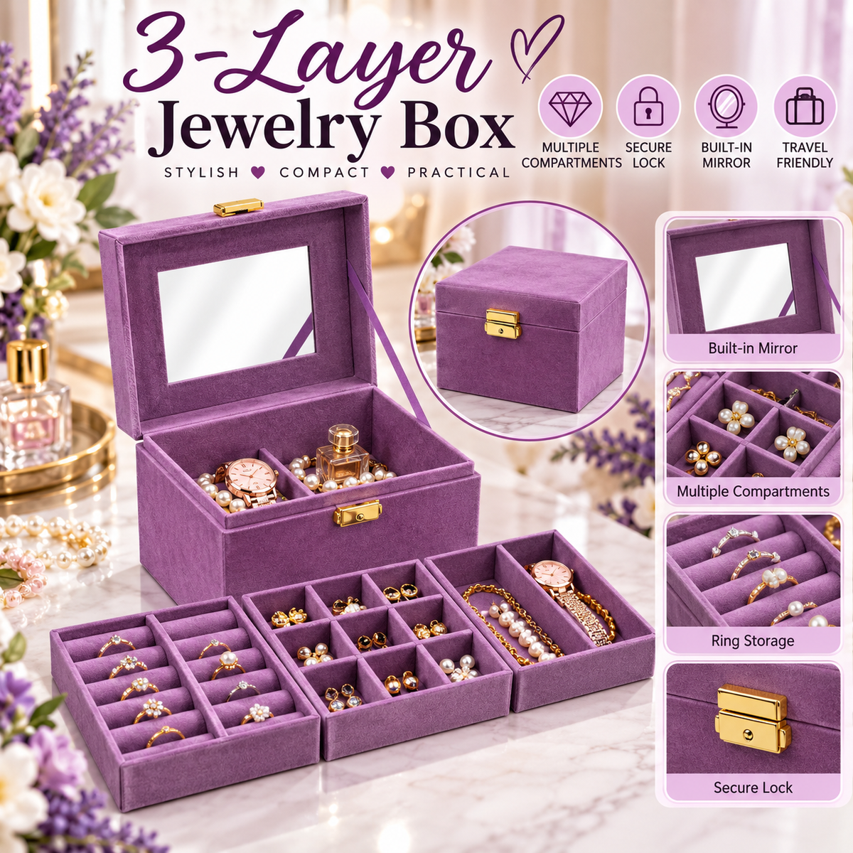 Large Leather Jewellery Organizer