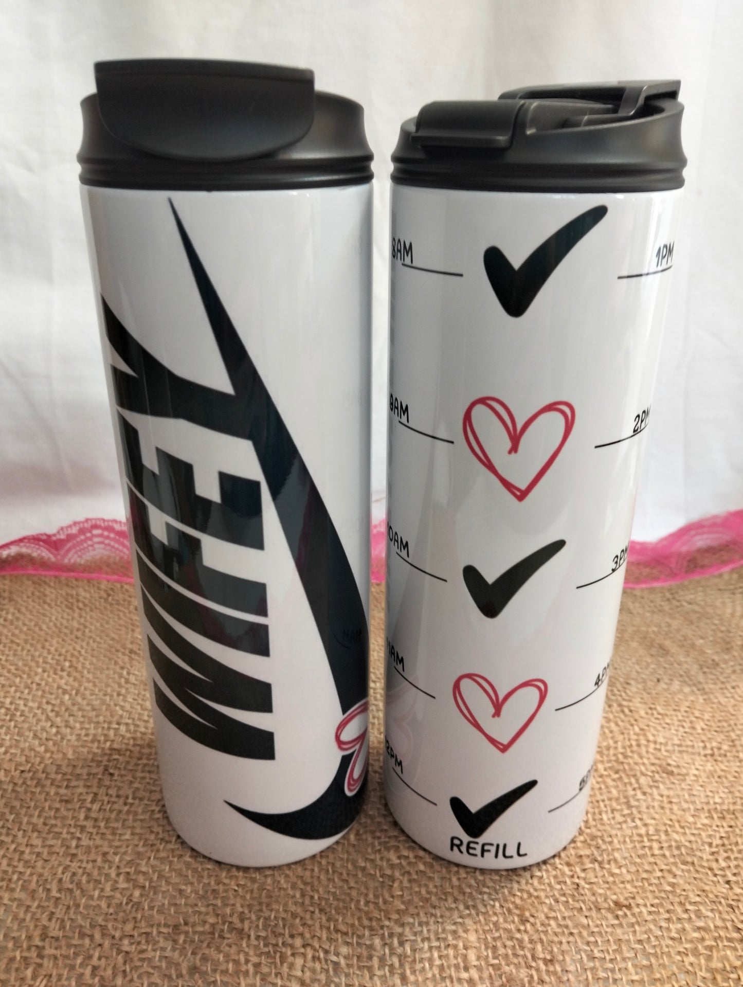 Hubby & Wifey 570ml Skinny Tumbler Combo – Double-Walled Stainless Steel ❤️