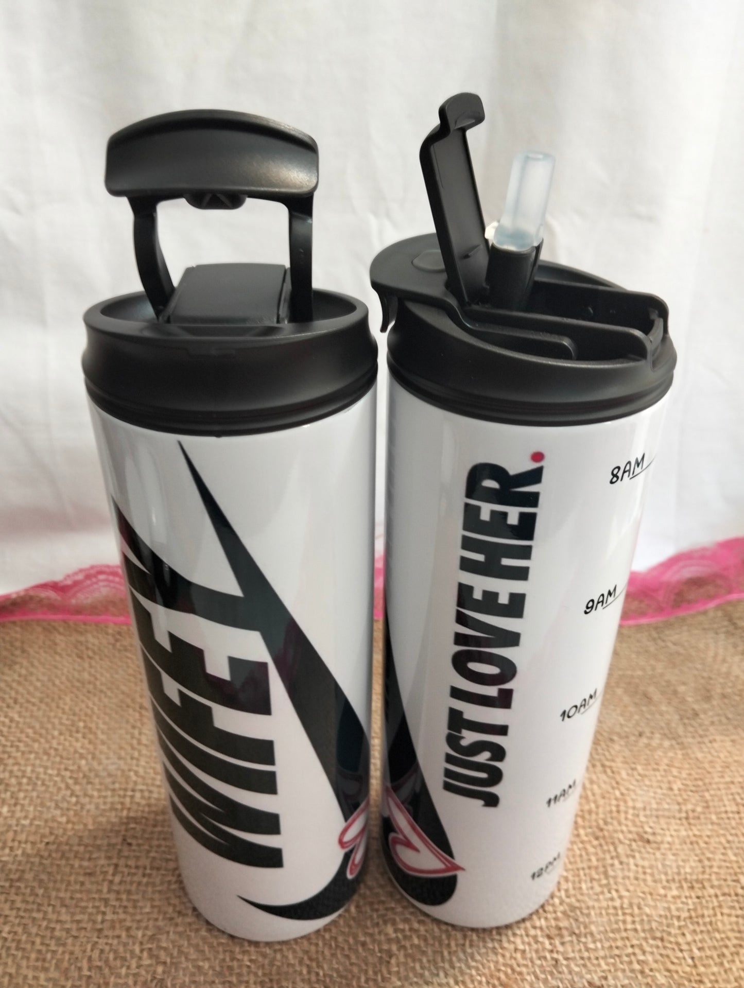 Hubby & Wifey 570ml Skinny Tumbler Combo – Double-Walled Stainless Steel ❤️